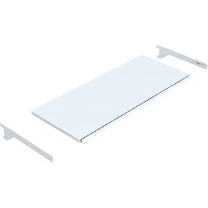 Полка прямая (1250х300 с кронштейнами, шагрень, RAL 9010) в Москве