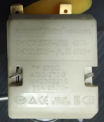 Термостат капиллярный 50-270С, 20А, с ручкой 004.44