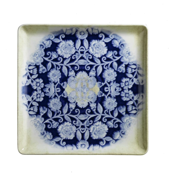 KUTAHYA Blue Blanc BNTAN25DU891310 Тарелка плоская квадратная без полей (D1, 25х25см, h2,45см) фарфор в Москве