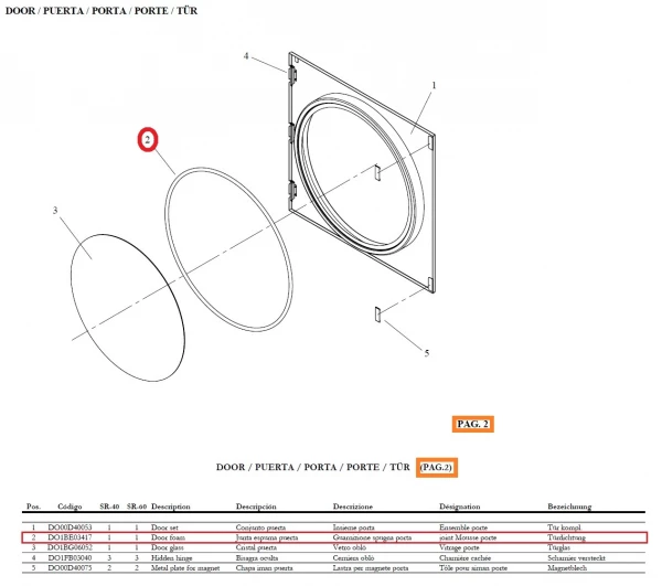 Уплотнение двери 12049161 (DO1BE03417) для машины сушильной т.м. FAGOR модели SR-40MP/E в Москве