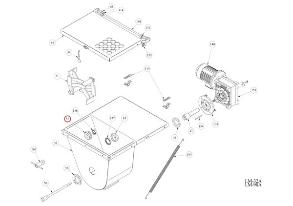Подшипник (нейлон) LM98A057 для мясорубки KT-LM тип LM-98A в Москве
