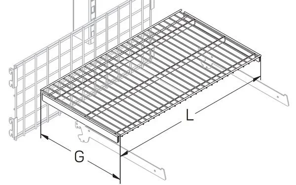 Полка сетчатая (L=1000,G=470,T-ST 11147100,глянец,RAL 9003) в Москве