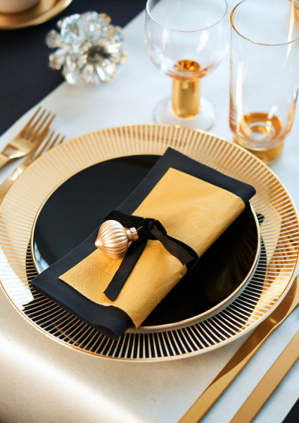 Салфетки 3-сл 33 см; Золотой / 3 упаковки 182548 в Москве