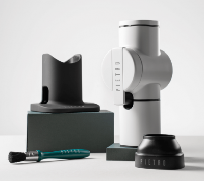 Ручная кофемолка Fiorenzato Pietro с комплектом аксессуаров Arctic White (DARK-T)