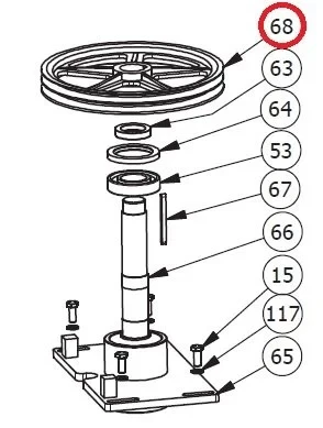 Шкив #68 для миксера планетарного т.м. WLBake серии PM, мод. PM60 E VAR L в Москве