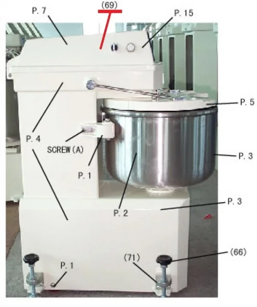 Крышка верхняя M444-060 (#69) с синей рамкой для тестомеса т.м. SINMAG серии SМ, мод. SМ 25 в Москве