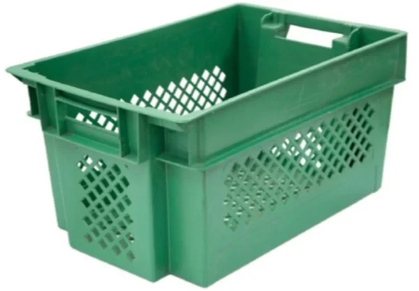 Ящик овощной, конусный, перфорированный 108 (600х400х300 мм), зеленый в Москве