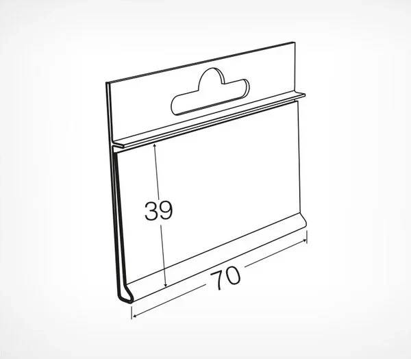 Навесной ценникодержатель на крючок DBHH, длина 70 мм в Москве