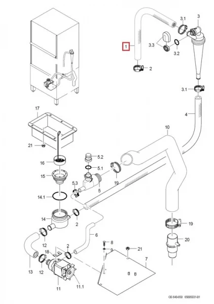 Шланг 4001015 DN16x4.0 для посудомоечной машины котломоечной периодического действия серии GS 640 в Москве