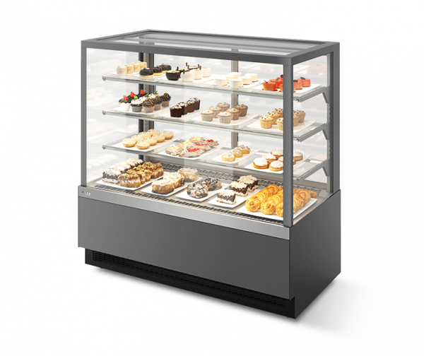 Витрина Кондитерская Vete kub lux 90, Серый матовый/шлифованная нержавейка T7016M.VG033.B7016M в Москве