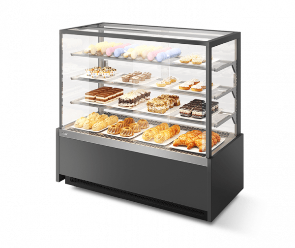 Витрина Кондитерская Vete kub 90, Серый матовый/Шлифованная нержавейка T7016M.VG033.B7016M в Москве