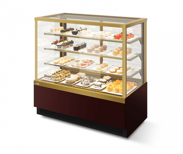Витрина Кондитерская Vete kub lux 90, Шоколад/Золотой глянец T1036.V1036.BN23219 в Москве