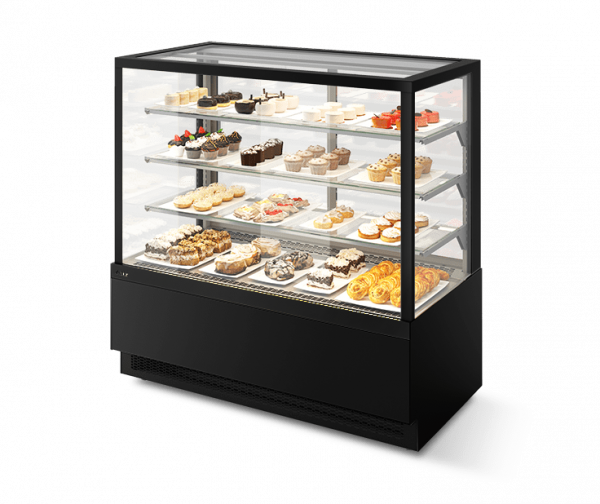 Витрина Кондитерская Vete kub lux 130, Чёрный муар/Металлик T9005M.VG033.B9005M в Москве
