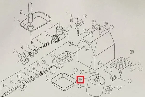 Вал червячный Z-TJ12-F-03 для мясорубки т.м. EKSI, серии TJ в Москве