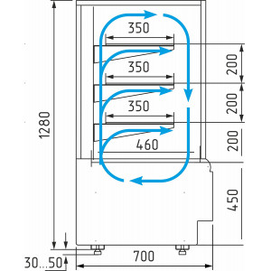 Витрина кондитерская Carboma KC70 VV 1,3-1 STANDARD 0102-0109 (ВХСв-1,3д Cube Люкс)