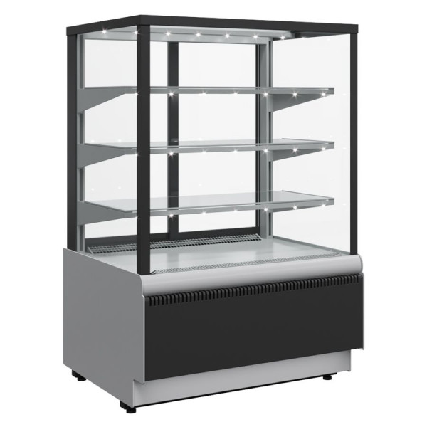 Витрина кондитерская Полюс KC70 VV 0,9-1 9006-9005 (ВХСв-0,9д Carboma Cube Люкс ТЕХНО) в Москве