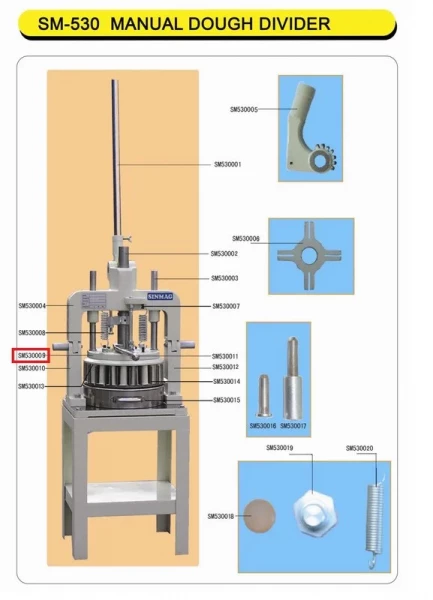 Крышка ножевого блока SM530009/13D124-01 для делителя серии SM модели SM-530 в Москве