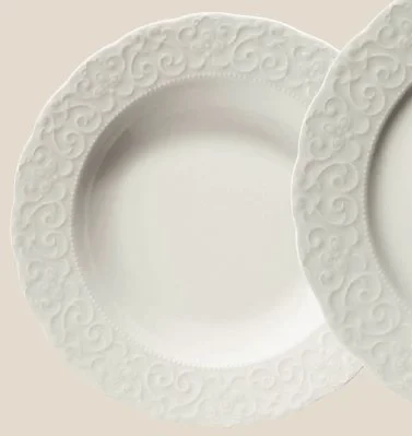 KUTAHYA Irem BNIRM22CK00 Тарелка глубокая (d22см) рельеф завиток фарфор