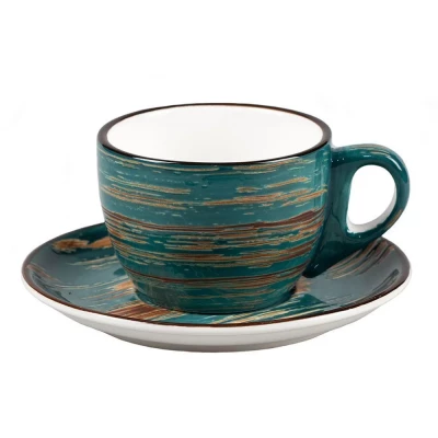 P.L.Proff Cuisine Чайная пара Texture Dark Green Lines 81223431