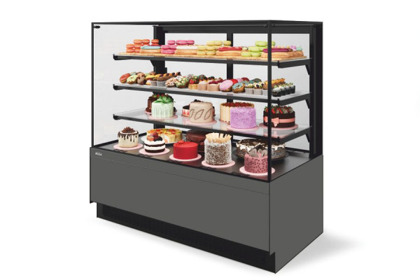 Витрина Кондитерская Vete II kub lux 130, Антрацит/Серый матовый (VG033.B7016M) в Москве