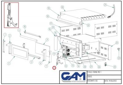 Петля двери RG102405 для печи для пиццы т.м. GAM, серии MD