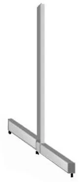 Стойка 80х30 с базой T-образная (H=2500, G=2х570, T-LT 32572500, глянец, RAL 9003) в Москве