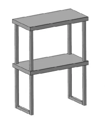 Полка-надстройка к столу GP, ПНн 2/900/300/800, п (каркас разборный-труба 25*25), 66414