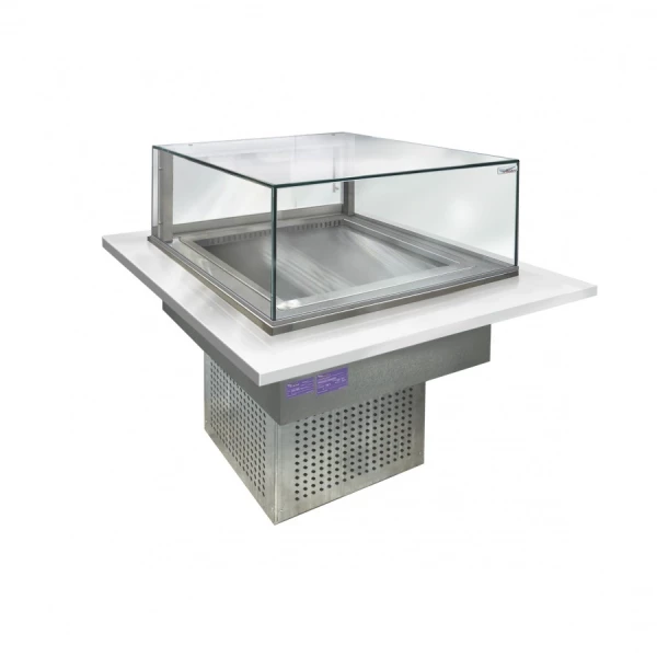 Встраиваемая горизонтальная кондитерская холодильная витрина Glassier G-10/7/3 1000*700*300/915 в Москве