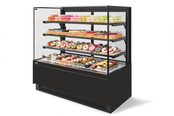 Витрина Кондитерская Vete II kub 130, Чёрный муар/Металлик (VG033.B9005M) в Москве